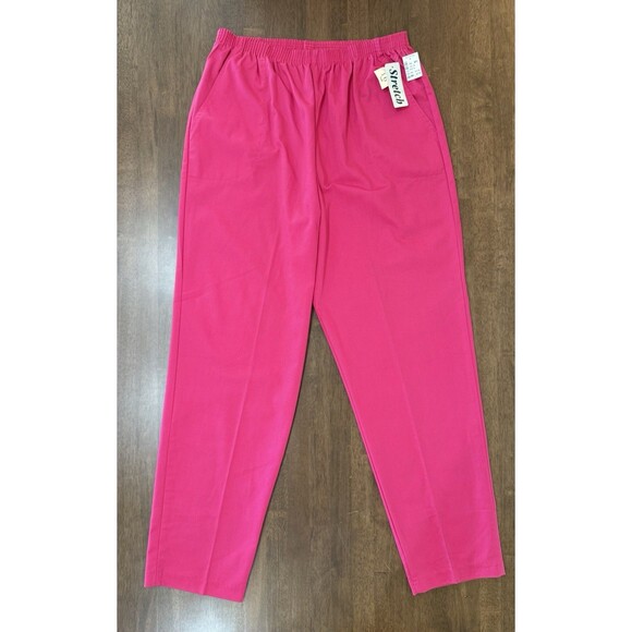 Vintage Cabin Creek Stretch Pants Pink Size 16 Tall Elastic Waist JCPenney NWT - Picture 2 of 8